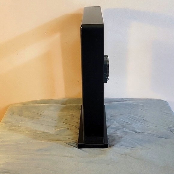 VINTAGE Lacquered Black & Red Square Japanese Children Pattern Tabletop Clock - Picture 3 of 4